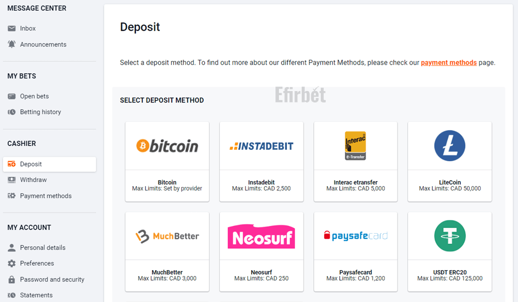 Pinnacle first deposit