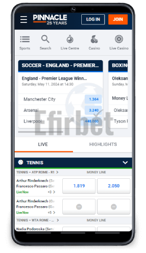 Pinnacle sports app