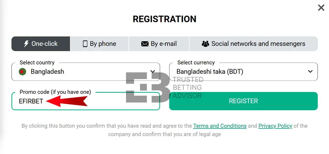 PlanBet Promo Code Field