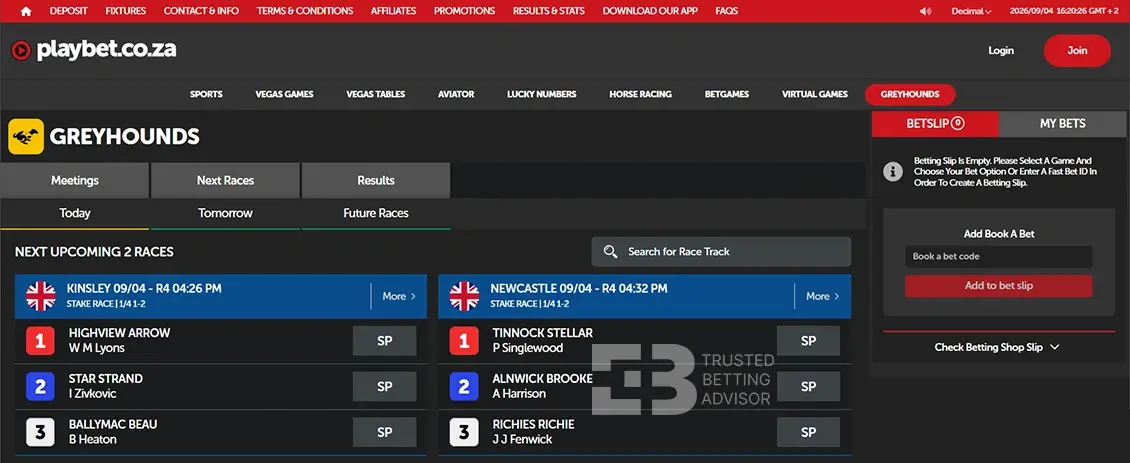 Playbet Greyhounds Racing