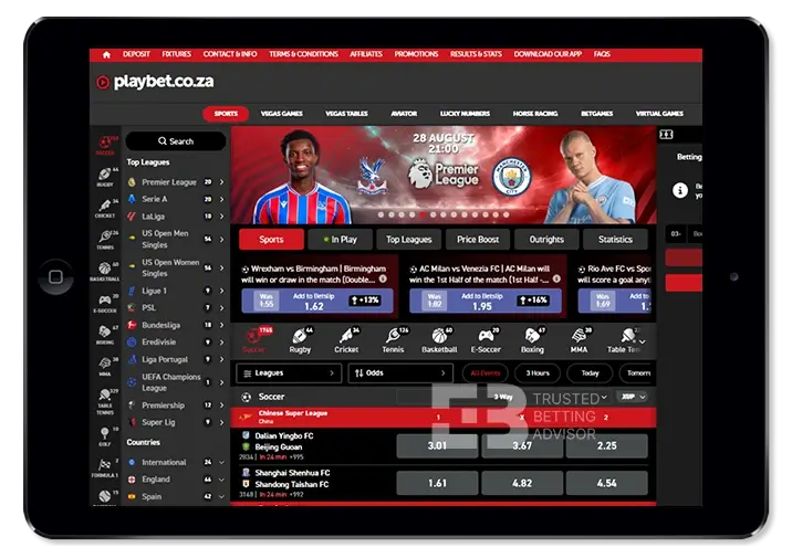 Playbet Mobile Version Tablet