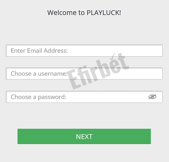 PlayLuck registration form