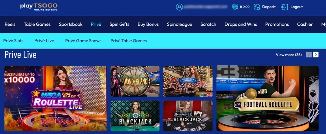 PlayTSOGO Live Casino Games