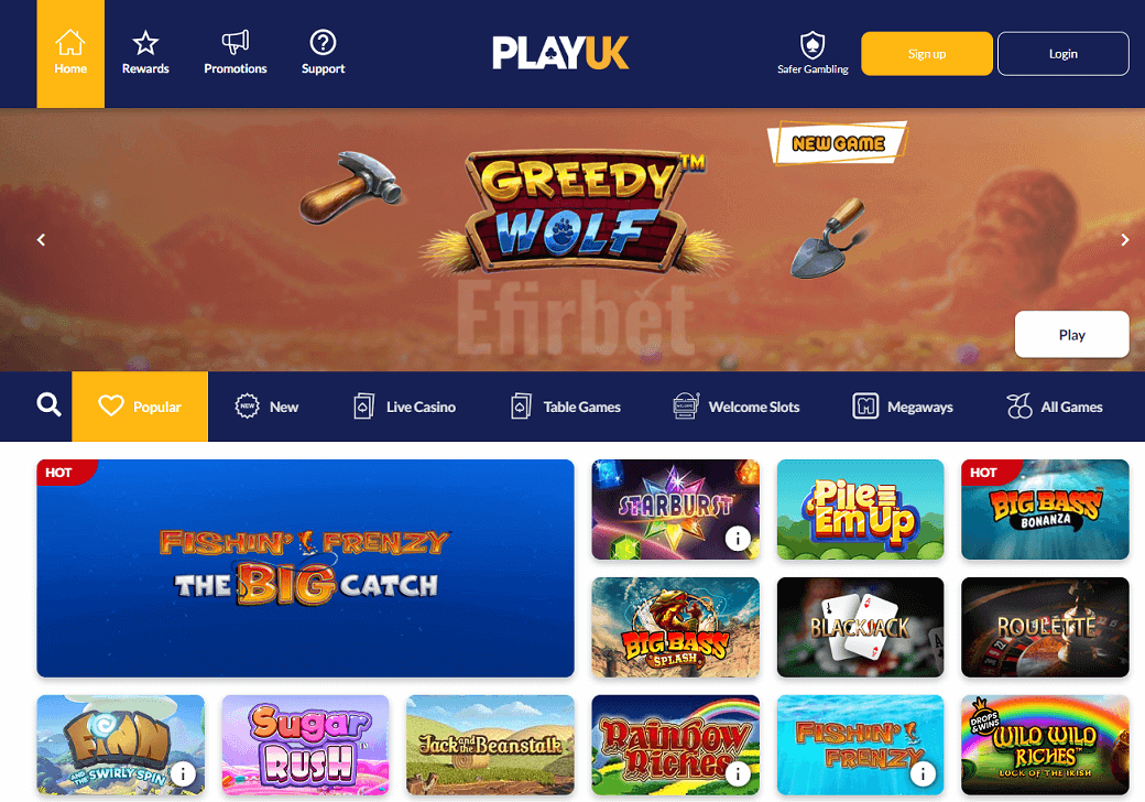 PlayUK Casino design