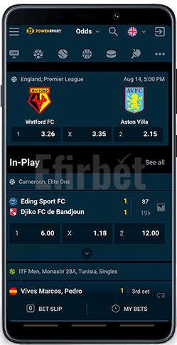 PowerSports mobile sportsbook