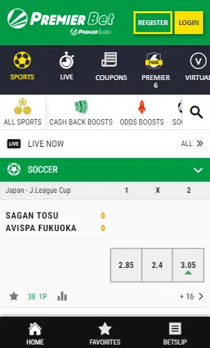 Premier Bet Mobile Screenshot