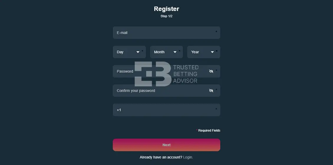 PrimeBetz Registration Form