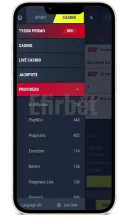 Rabona Mobile App Casino Games