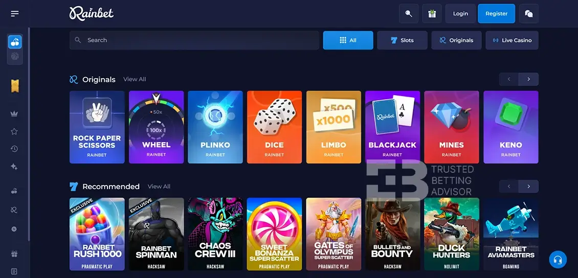 Rainbet Casino Games