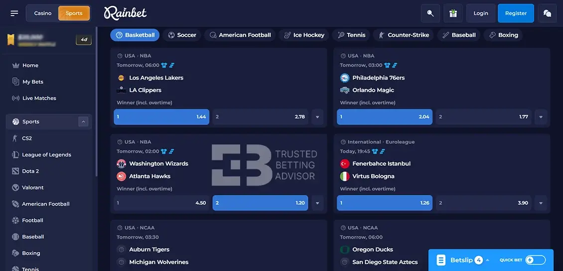 Rainbet Sports Betting