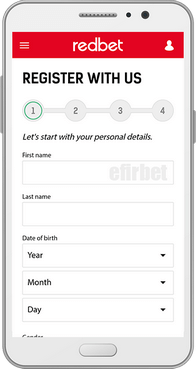 Redbet mobile registration thru Android
