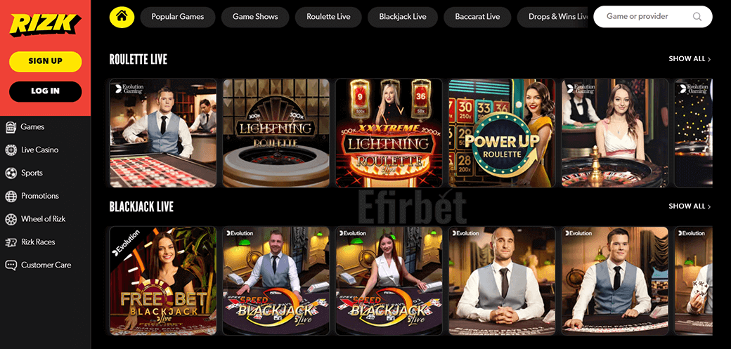 Rizk Live Casino