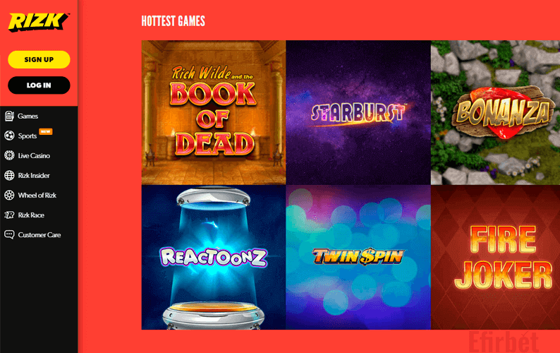 homepage of Rizk