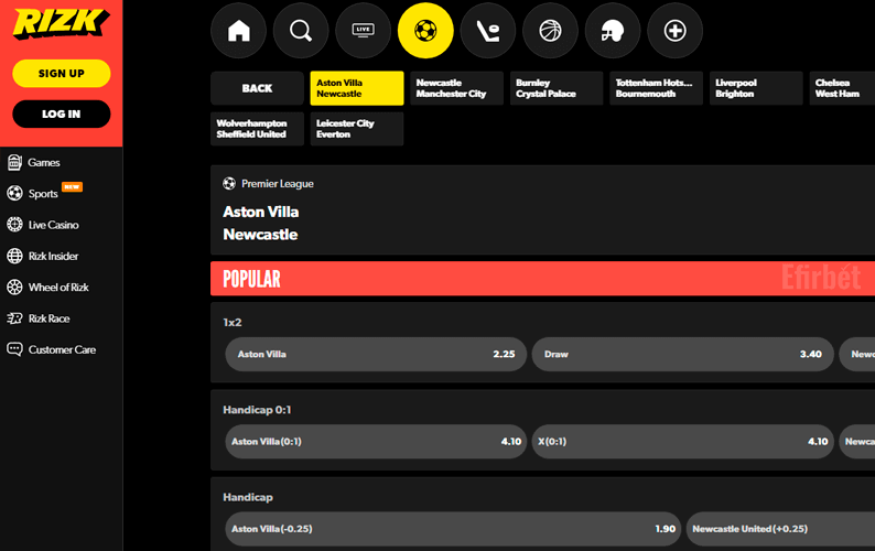 sportsbook in Rizk