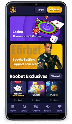 Roobet Android App Homepage