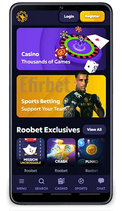 Roobet Android App Homepage
