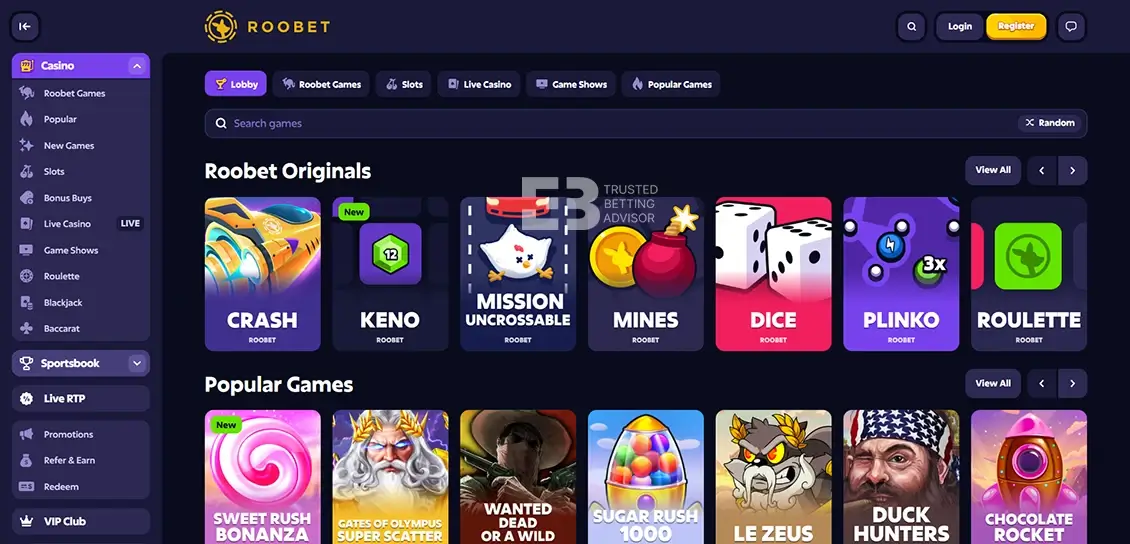 Roobet Casino Games