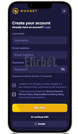 Roobet iOS App Registration