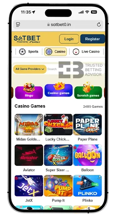 Satbet App Casino Games iOS