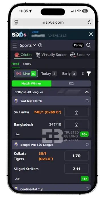 Six6s App Sports Betting iOS