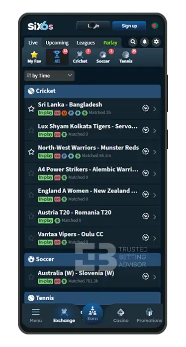 Six6s App Sports Exchange Android
