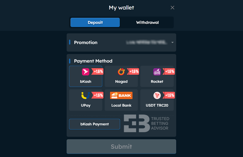 Six6s Deposit Page
