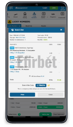 Soccershop Book a Bet Code Mobile