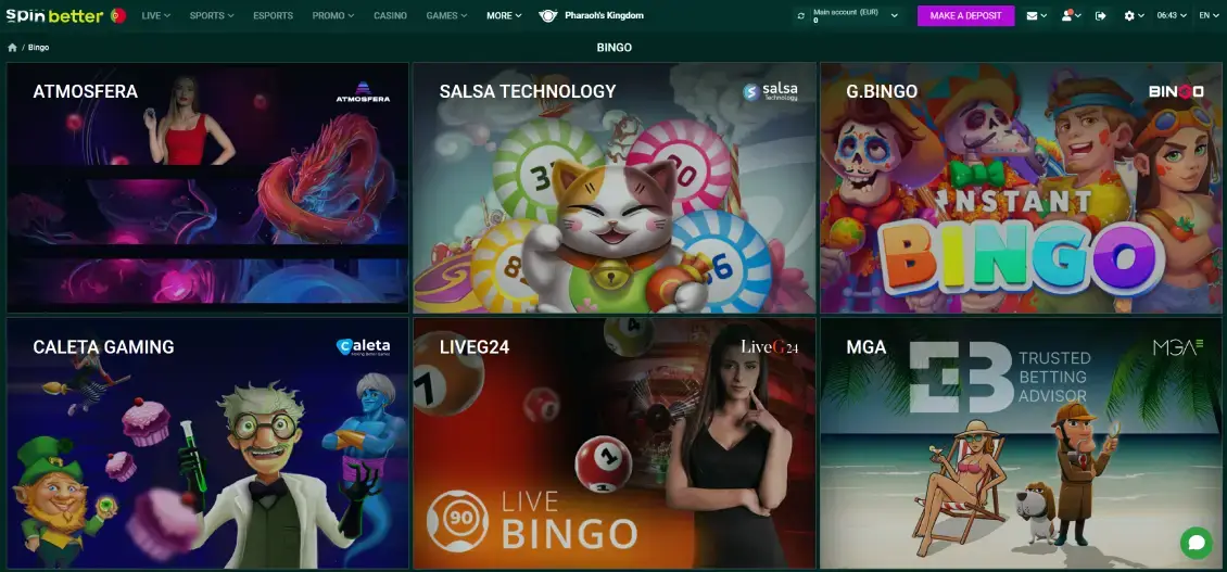 Spinbetter Casino - Bingo Games