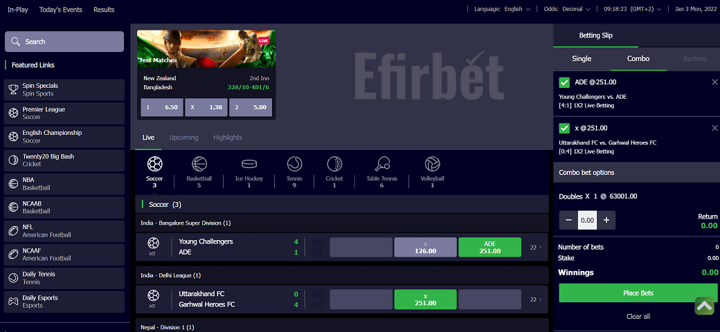 Spin Sports Ethiopia betting