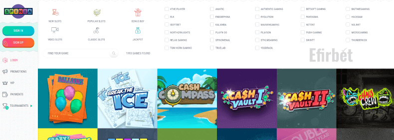 spinia casino slots