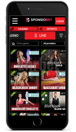SponsioBet Mobile Live Casino