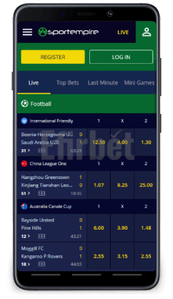 Sport Empire mobile app