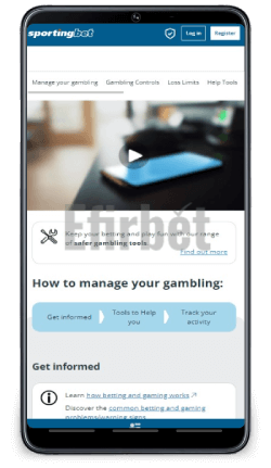 Sportingbet Mobile Safe Gambling Options