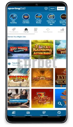 Sportingbet Mobile App Casino Games Section