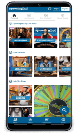 Sportingbet mobile app Live Casino