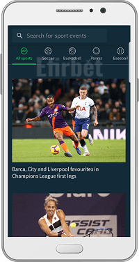 News section in Sportsbet's app for Android