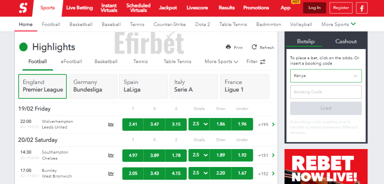sportybet betting on sports