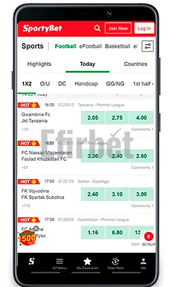 Sportybet mobile app for Android