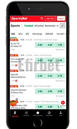 Sportybet mobile app for iOS