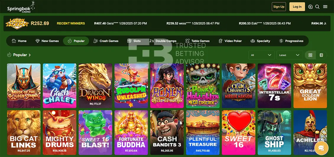 Springbok Casino Games