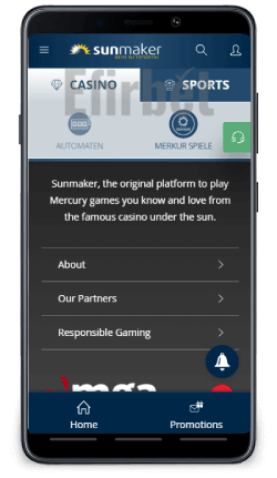 Merkur Slots in Sunmaker casino app for Android