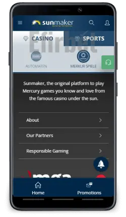Merkur Slots in Sunmaker casino app for Android