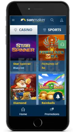 Sunmaker mobile casino app for iOS