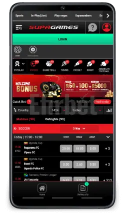 Supabets Book a bet Mobile