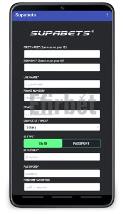 Supabets Registration Process Mobile