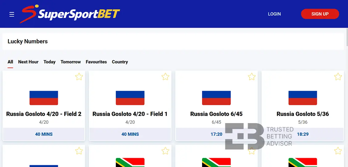 SuperSportBet Lucky Numbers