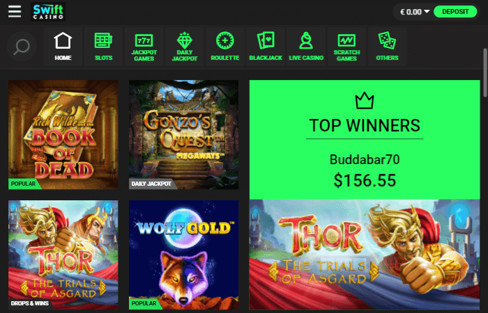 Swift Casino Desktop Screenshot