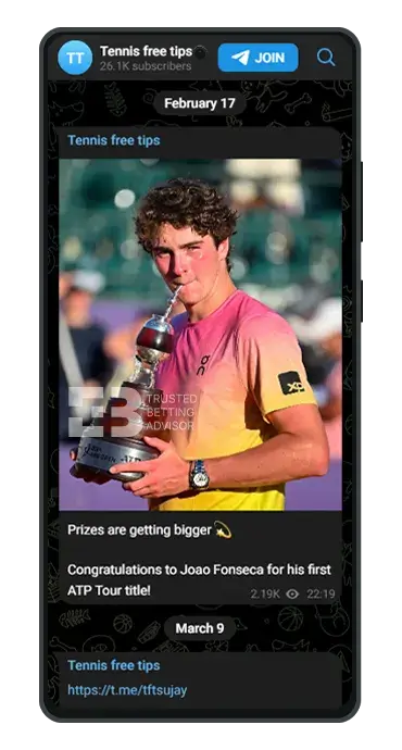 Tennis Free Tips Telegram Channel