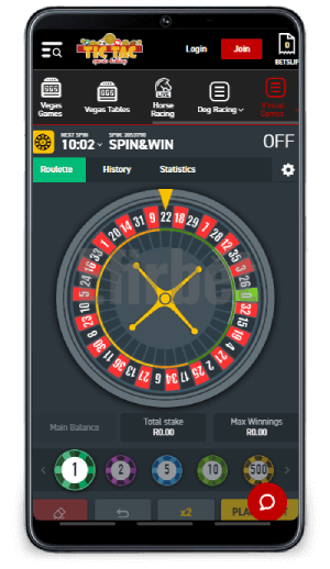 Tic Tac Bets mobile app spin and win