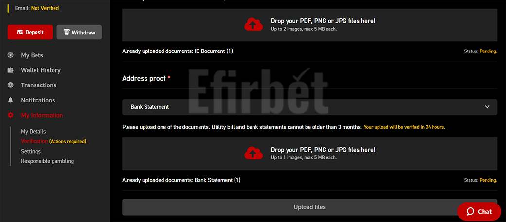 Tic Tac Bets FICA Address Proof Document